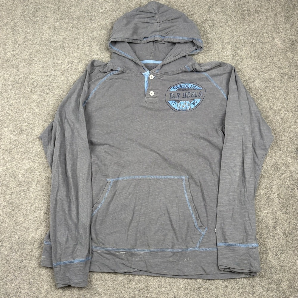Champion Hoodie Mens‎ XL UNC Tar Heels Henley Lightweight Gray Long Sleeve Shirt